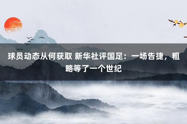 球员动态从何获取 新华社评国足：一场告捷，粗略等了一个世纪