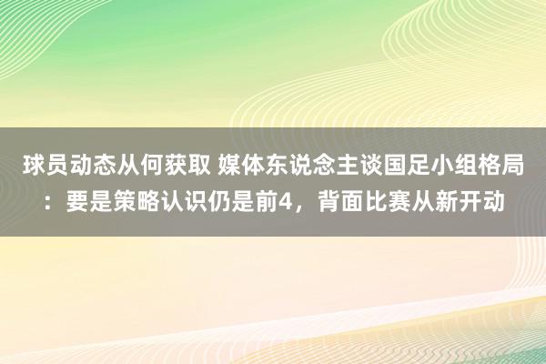 球员动态从何获取 媒体东说念主谈国足小组格局：要是策略认识仍是前4，背面比赛从新开动