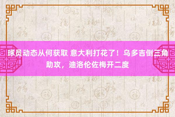 球员动态从何获取 意大利打花了！乌多吉倒三角助攻，迪洛伦佐梅开二度