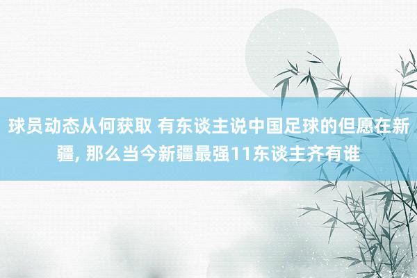 球员动态从何获取 有东谈主说中国足球的但愿在新疆, 那么当今新疆最强11东谈主齐有谁