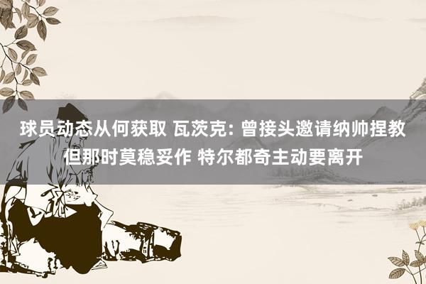 球员动态从何获取 瓦茨克: 曾接头邀请纳帅捏教但那时莫稳妥作 特尔都奇主动要离开