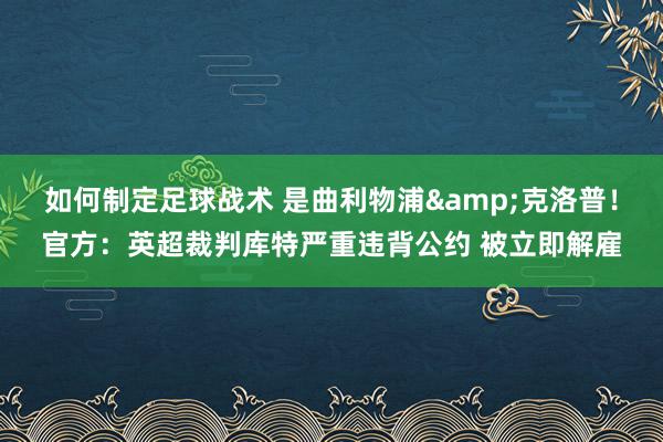 如何制定足球战术 是曲利物浦&克洛普！官方：英超裁判库特严重违背公约 被立即解雇