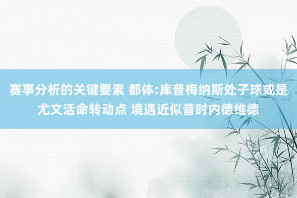 赛事分析的关键要素 都体:库普梅纳斯处子球或是尤文活命转动点 境遇近似昔时内德维德