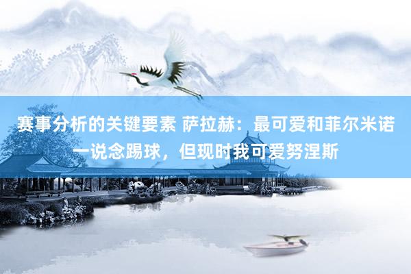 赛事分析的关键要素 萨拉赫：最可爱和菲尔米诺一说念踢球，但现时我可爱努涅斯