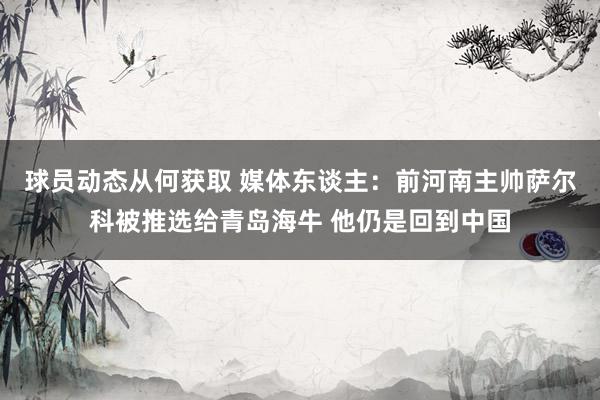 球员动态从何获取 媒体东谈主：前河南主帅萨尔科被推选给青岛海牛 他仍是回到中国