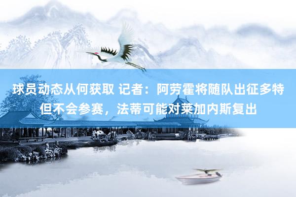 球员动态从何获取 记者：阿劳霍将随队出征多特但不会参赛，法蒂可能对莱加内斯复出