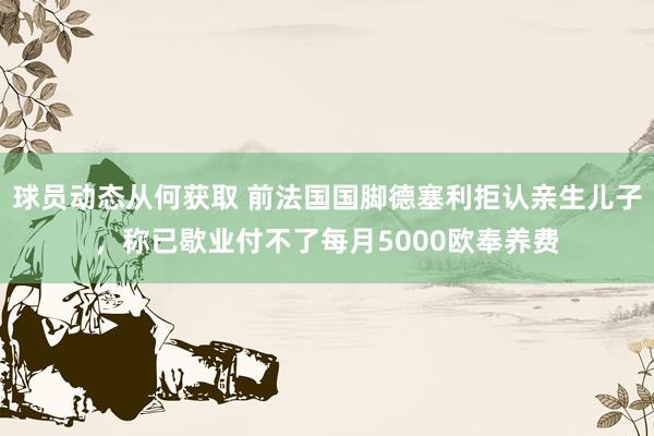 球员动态从何获取 前法国国脚德塞利拒认亲生儿子，称已歇业付不了每月5000欧奉养费