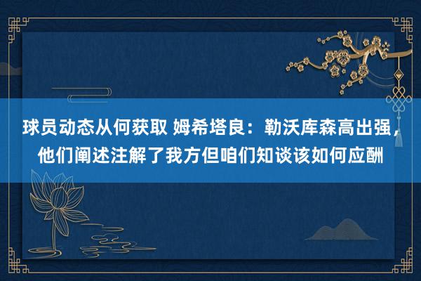 球员动态从何获取 姆希塔良：勒沃库森高出强，他们阐述注解了我方但咱们知谈该如何应酬