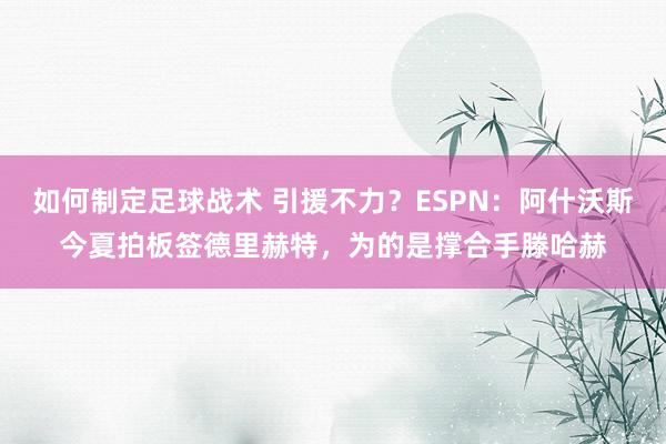 如何制定足球战术 引援不力？ESPN：阿什沃斯今夏拍板签德里赫特，为的是撑合手滕哈赫