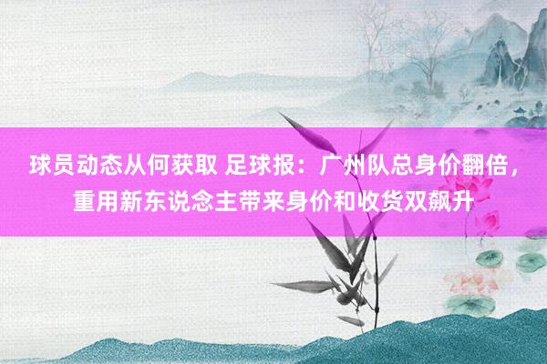 球员动态从何获取 足球报：广州队总身价翻倍，重用新东说念主带来身价和收货双飙升