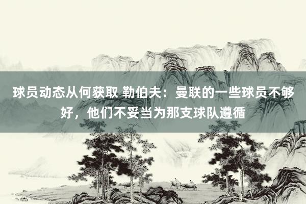 球员动态从何获取 勒伯夫：曼联的一些球员不够好，他们不妥当为那支球队遵循