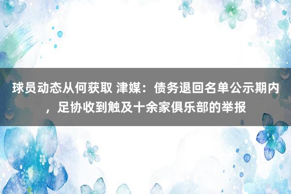 球员动态从何获取 津媒：债务退回名单公示期内，足协收到触及十余家俱乐部的举报