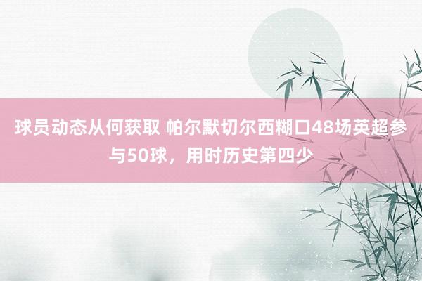 球员动态从何获取 帕尔默切尔西糊口48场英超参与50球，用时历史第四少