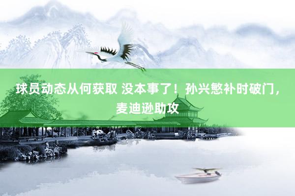 球员动态从何获取 没本事了！孙兴慜补时破门，麦迪逊助攻