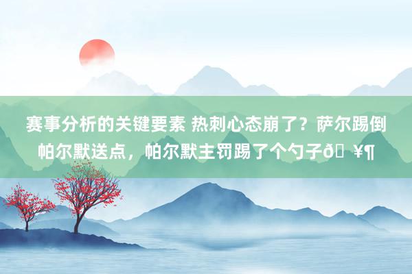 赛事分析的关键要素 热刺心态崩了？萨尔踢倒帕尔默送点，帕尔默主罚踢了个勺子🥶