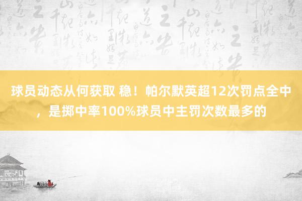 球员动态从何获取 稳！帕尔默英超12次罚点全中，是掷中率100%球员中主罚次数最多的