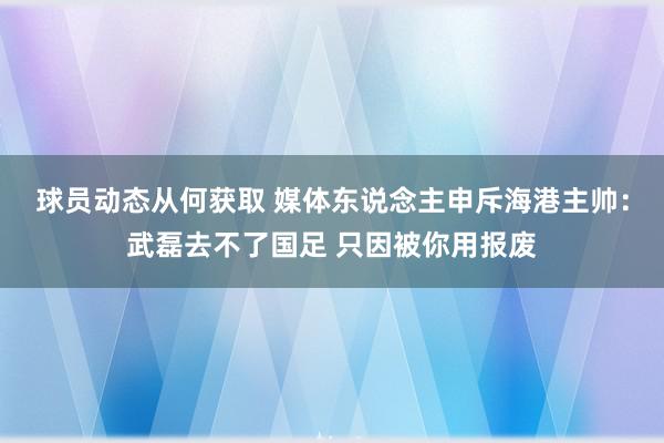 球员动态从何获取 媒体东说念主申斥海港主帅：武磊去不了国足 只因被你用报废