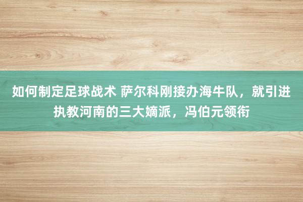 如何制定足球战术 萨尔科刚接办海牛队，就引进执教河南的三大嫡派，冯伯元领衔