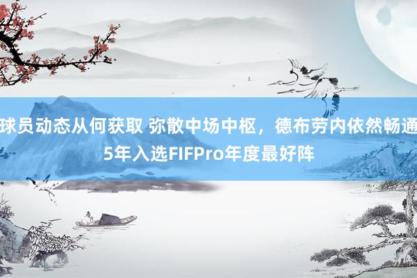 球员动态从何获取 弥散中场中枢，德布劳内依然畅通5年入选FIFPro年度最好阵